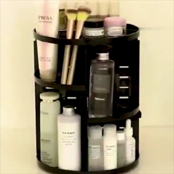 Adjustable Makeup Storage Organizer|360 ° Rotating round - Adjustable Makeup Storage Organizer|360 ° Rotating round -   10 beauty Bar vanity ideas