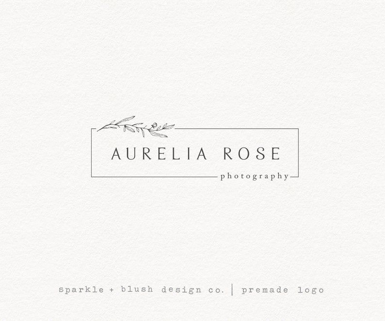 Premade Photography Logo Clean Simple Floral Botanical Olive Branch Leaves Elegant Beautiful Rectangle Classic Modern Photographers (e502) - Premade Photography Logo Clean Simple Floral Botanical Olive Branch Leaves Elegant Beautiful Rectangle Classic Modern Photographers (e502) -   10 beauty Room logo ideas