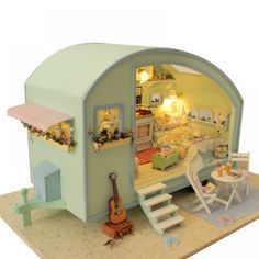 Cutebee DIY House Miniature with Furniture LED Music Dust Cover Model Building Blocks Toys for Children Casa De Boneca - Cutebee DIY House Miniature with Furniture LED Music Dust Cover Model Building Blocks Toys for Children Casa De Boneca -   12 diy House miniature ideas