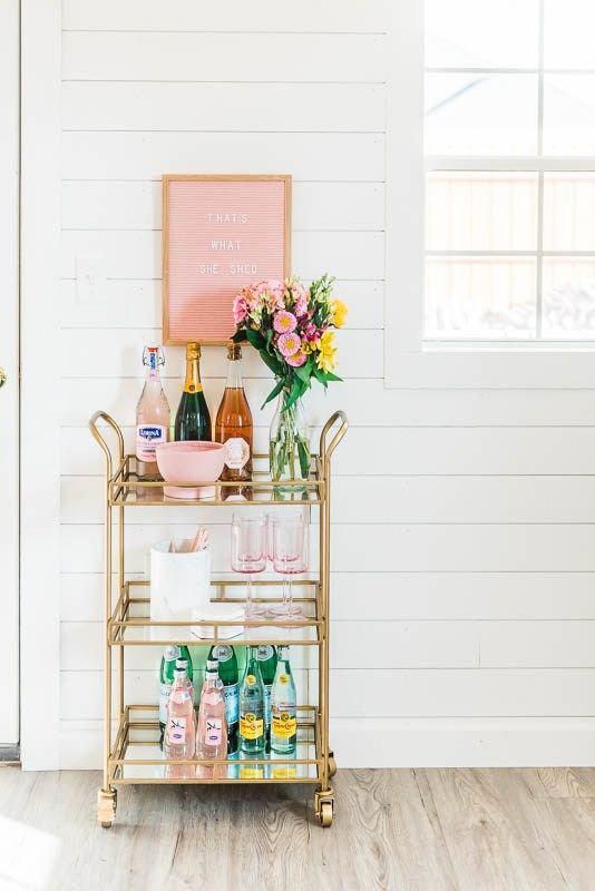 THE SHE SHED OFFICE OF EVERY WOMAN'S DREAMS - Little Lovelies Blog - THE SHE SHED OFFICE OF EVERY WOMAN'S DREAMS - Little Lovelies Blog -   13 beauty Bar in homes ideas