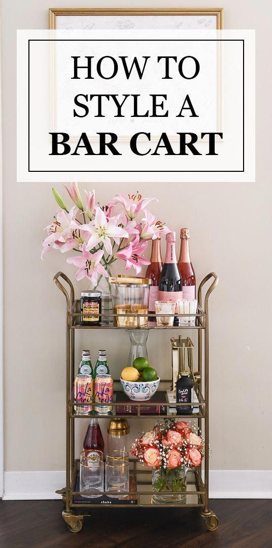 How to Style a Bar Cart | Visions of Vogue - How to Style a Bar Cart | Visions of Vogue -   13 beauty Bar in homes ideas