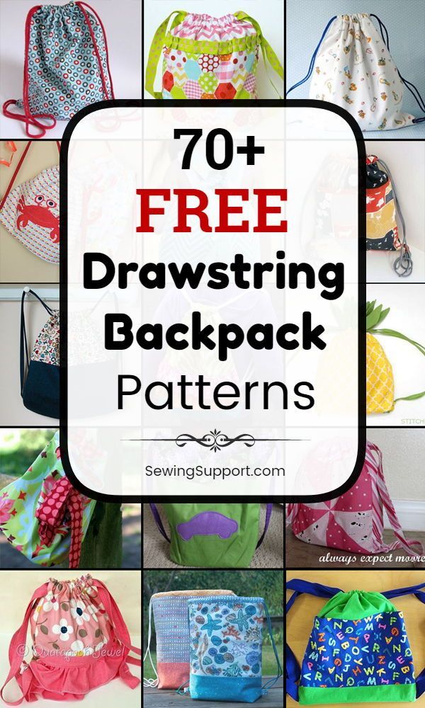 70+ Free Drawstring Backpack Patterns - 70+ Free Drawstring Backpack Patterns -   13 diy Kids bag ideas