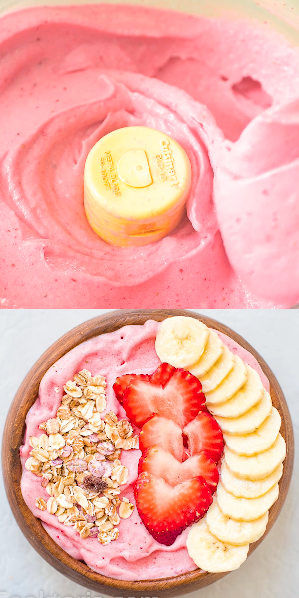 Strawberry Banana Smoothie Bowl - Strawberry Banana Smoothie Bowl -   13 fitness Food bowl ideas