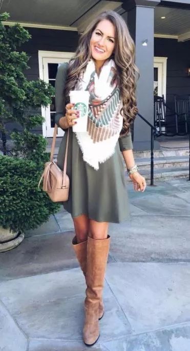 12 Elegant Winter Outfit Ideas To Warm Up The Season - 12 Elegant Winter Outfit Ideas To Warm Up The Season -   13 style Dress with boots ideas