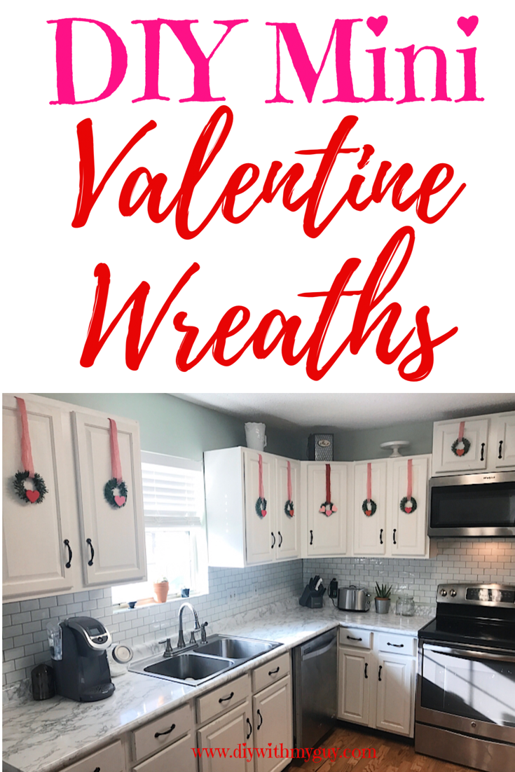 Valentine Mini Wreaths For Kitchen Cabinets - Valentine Mini Wreaths For Kitchen Cabinets -   14 diy Dollar Tree valentines ideas