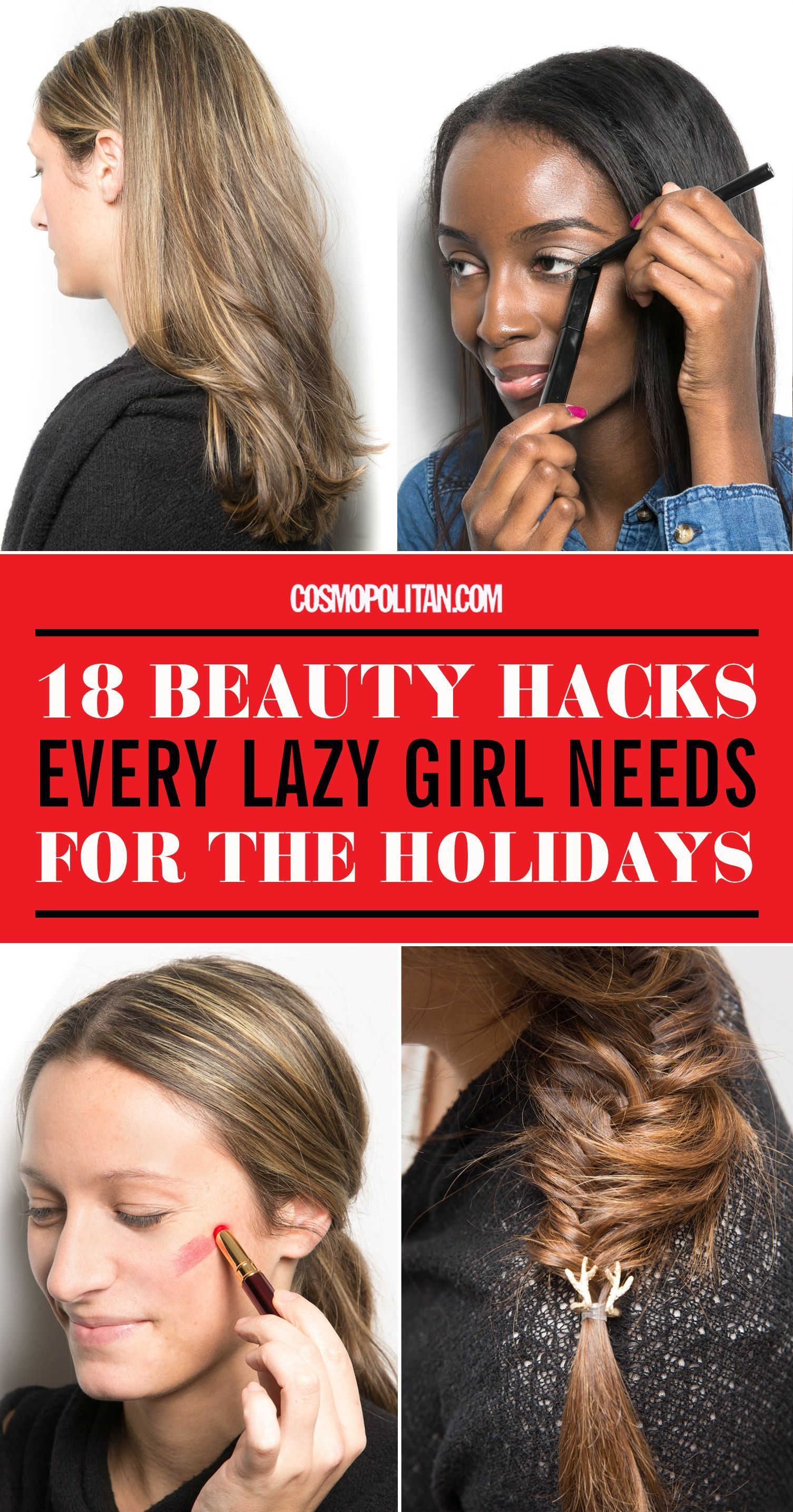 18 Genius Beauty Hacks Every Lazy Girl Needs for the Holidays - 18 Genius Beauty Hacks Every Lazy Girl Needs for the Holidays -   14 lazy beauty Hacks ideas