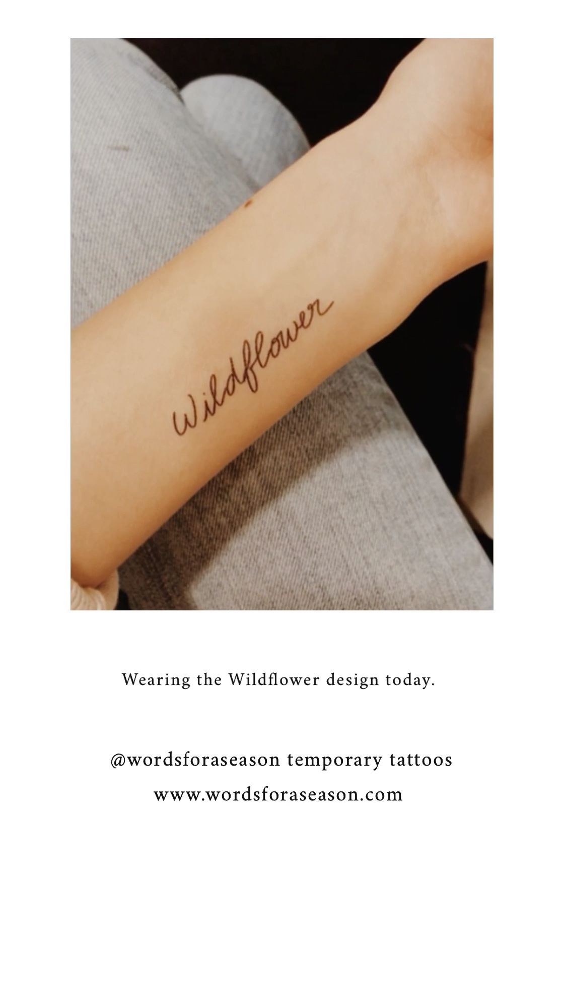 Wildflower Temp Tattoo - Wildflower Temp Tattoo -   15 beauty Words tattoo ideas