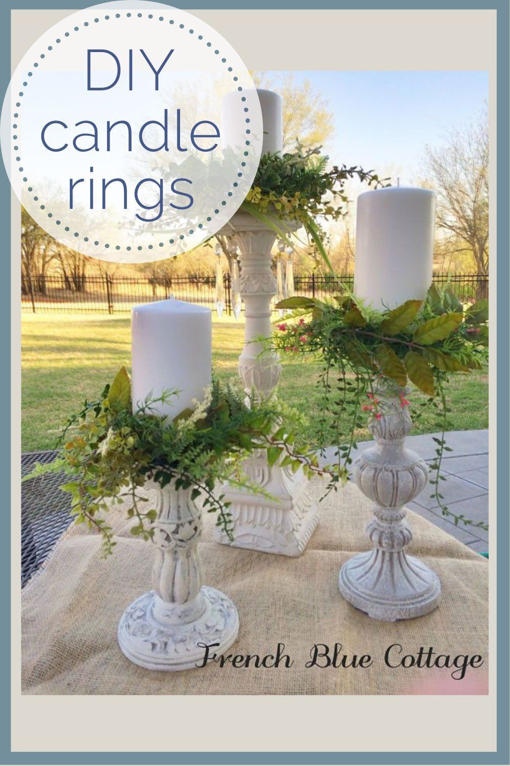 Spring Greenery Candle Rings • French Blue Cottage - Spring Greenery Candle Rings • French Blue Cottage -   15 diy Candles sticks ideas