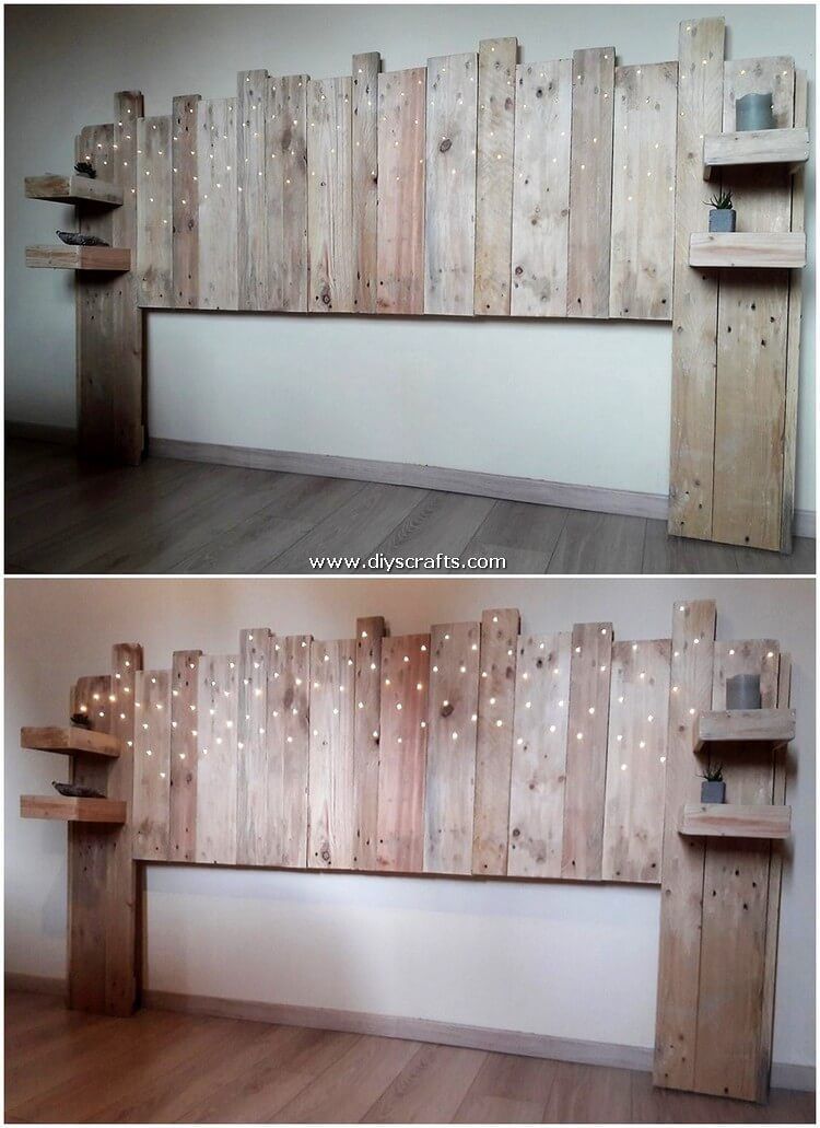 Implausible DIY Creations Made with Wooden Pallets - Implausible DIY Creations Made with Wooden Pallets -   15 diy Headboard art ideas