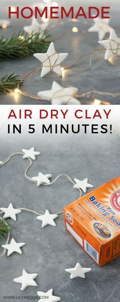 Star Garland + Easy Homemade Air Clay Recipe - Star Garland + Easy Homemade Air Clay Recipe -   15 diy House clay ideas