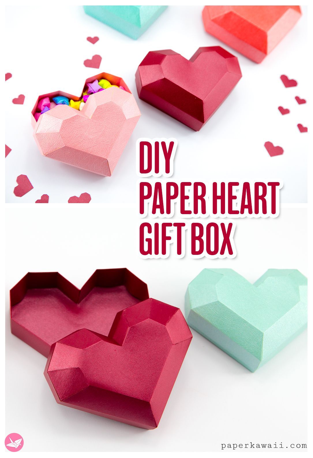Paper Heart Box Tutorial - Paper Kawaii - Paper Heart Box Tutorial - Paper Kawaii -   15 diy Paper hearts ideas