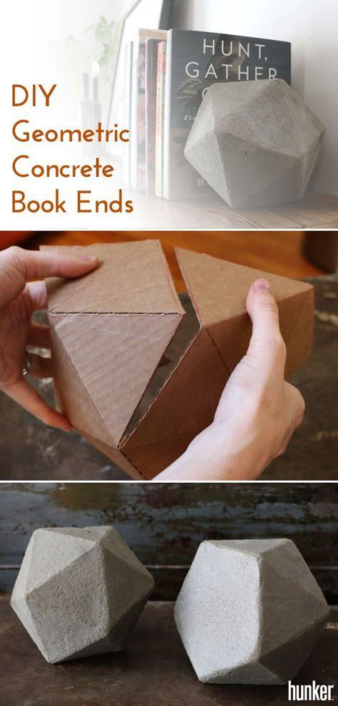 DIY Geometric Concrete Bookends Tutorial | Hunker - DIY Geometric Concrete Bookends Tutorial | Hunker -   15 diy Projects for couples ideas