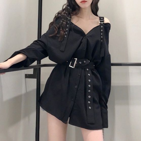 black buckle dress - black buckle dress -   15 korean style Women ideas