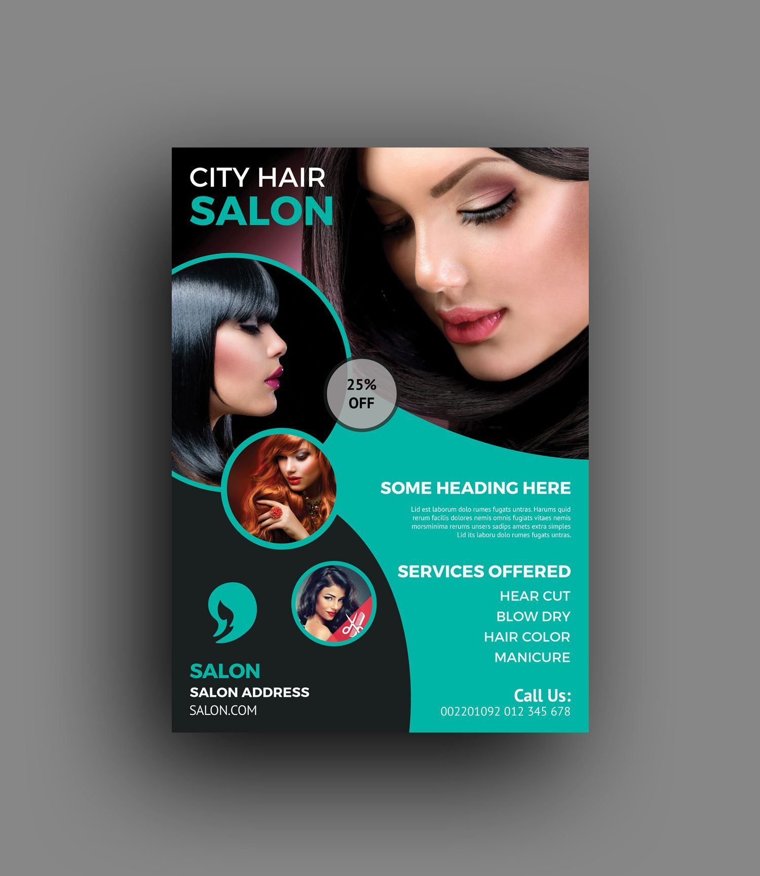 Elegant Hair Salon Flyer Template - Elegant Hair Salon Flyer Template -   16 beauty Design flyer ideas