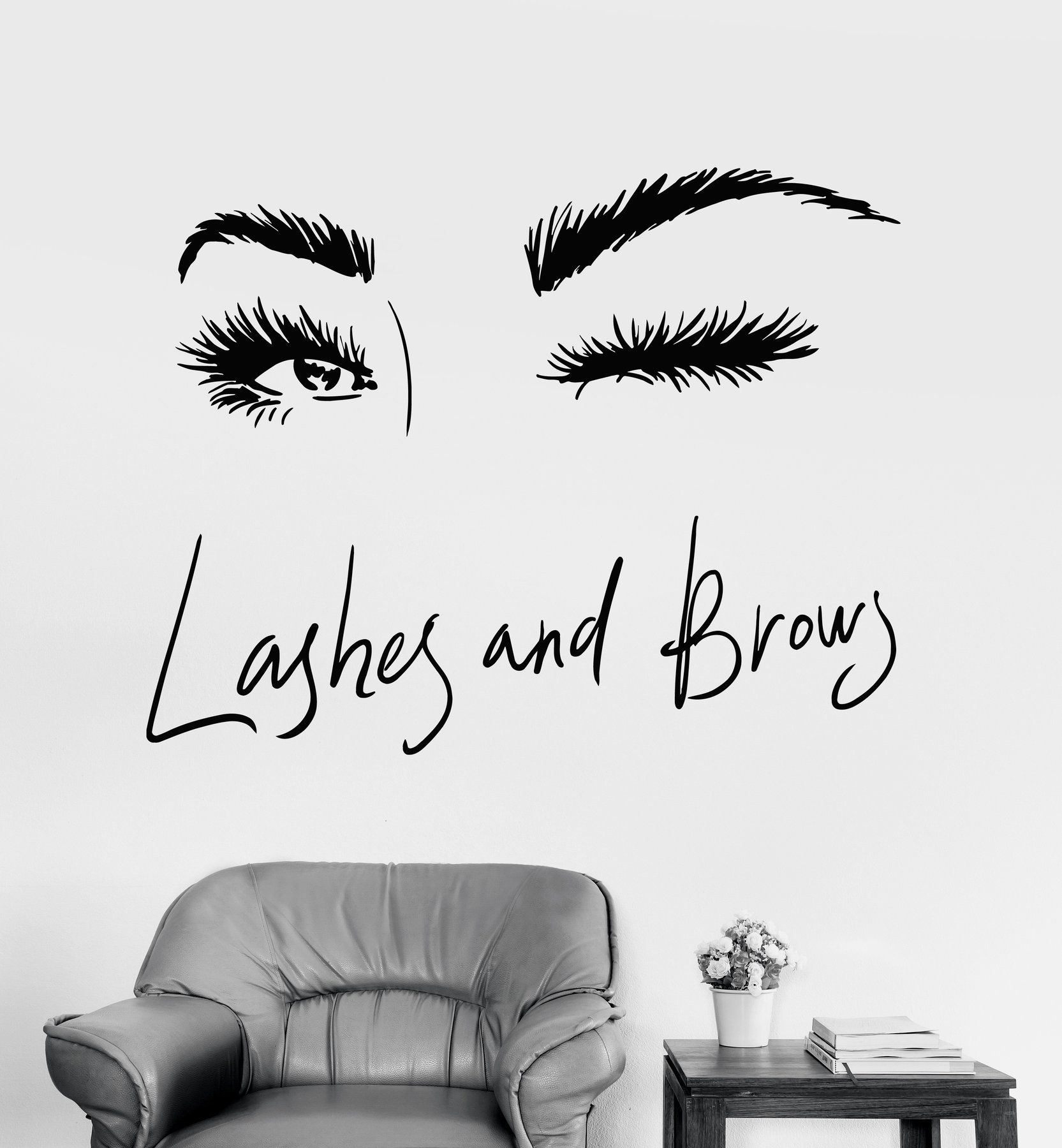 Vinyl Wall Decal Sexy Girl Eyes Eyelashes Brows Beauty Salon Eye Wink Stickers Unique Gift (1794ig)L 28.5 in X 36.75 in / Black - Vinyl Wall Decal Sexy Girl Eyes Eyelashes Brows Beauty Salon Eye Wink Stickers Unique Gift (1794ig)L 28.5 in X 36.75 in / Black -   16 beauty Therapy design ideas
