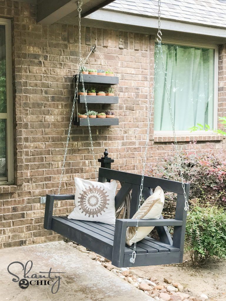DIY Porch Swing: Only $40 For A Farmhouse Porch Swing - DIY Porch Swing: Only $40 For A Farmhouse Porch Swing -   16 diy Outdoor swing ideas