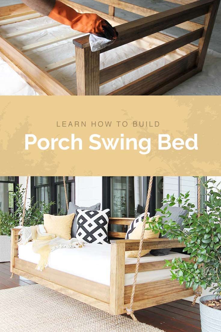 How to Build a Porch Swing Bed - How to Build a Porch Swing Bed -   16 diy Outdoor swing ideas