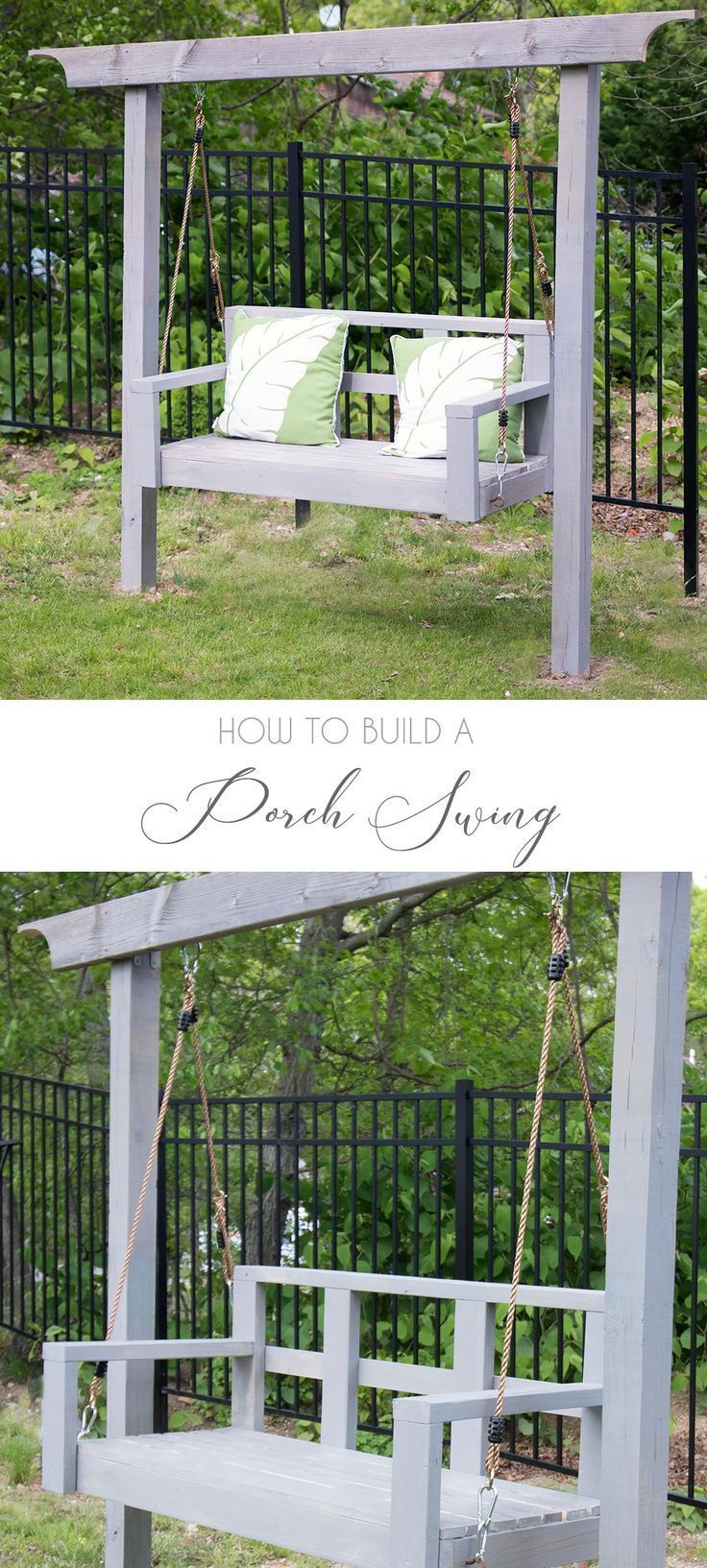 Porch Swing DIY - Gina Michele - Porch Swing DIY - Gina Michele -   16 diy Outdoor swing ideas