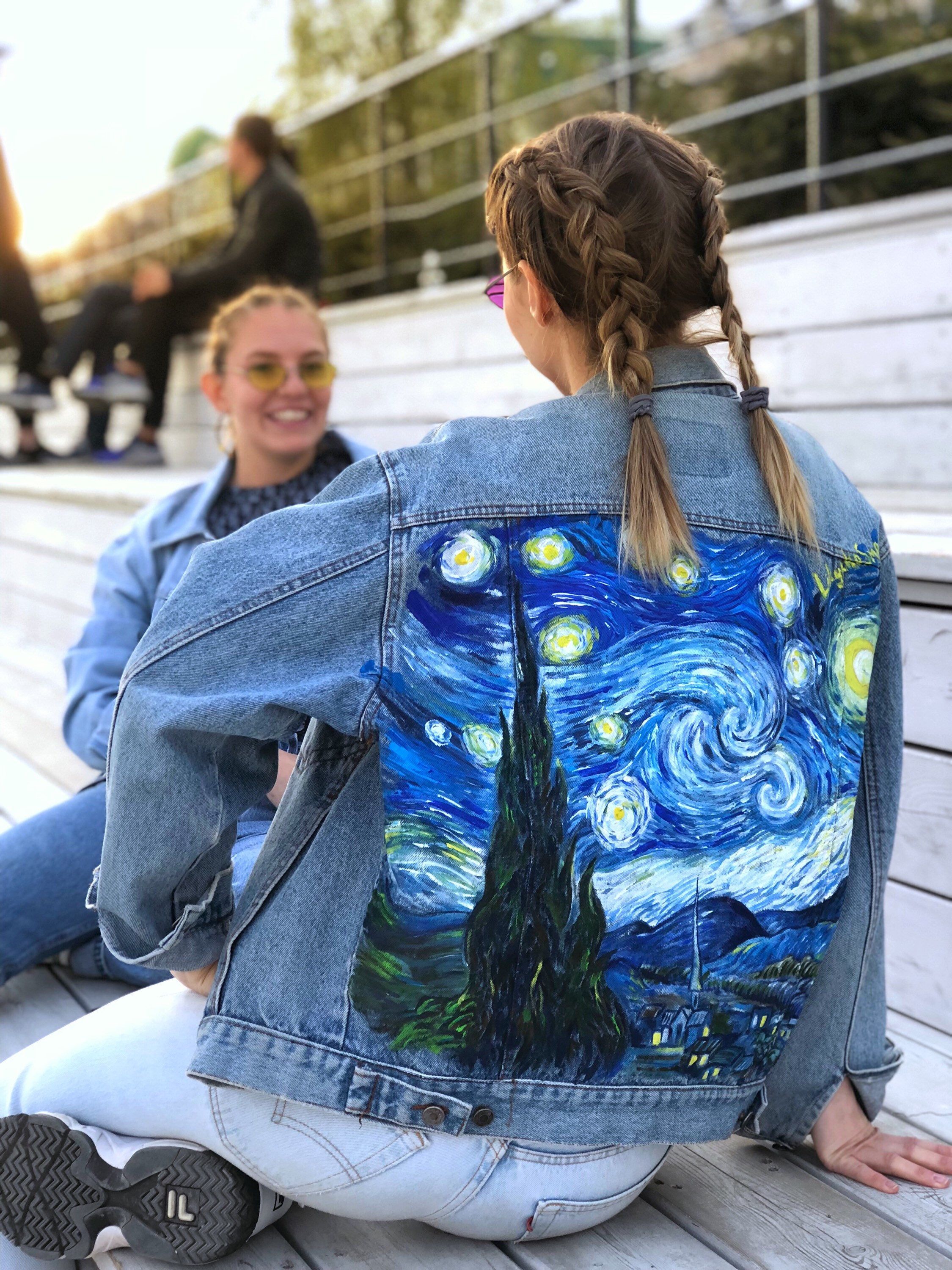 Van Gogh Starry Night denim jacket - Van Gogh Starry Night denim jacket -   16 diy Roupas Customizao jaqueta ideas