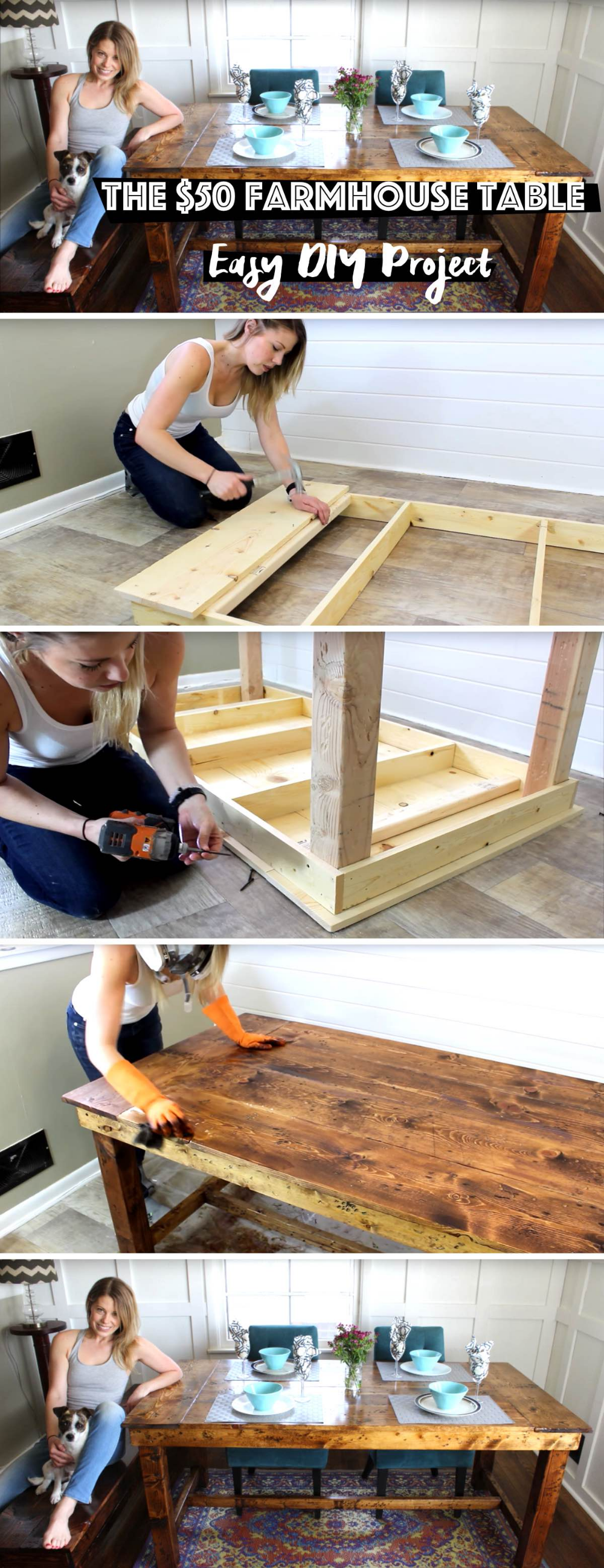 The $50 Farmhouse Table - Easy DIY Project - The $50 Farmhouse Table - Easy DIY Project -   16 diy Table wood ideas