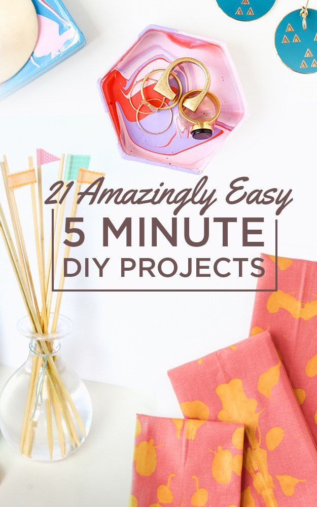 21 Amazingly Easy 5 Minute DIY Projects - 21 Amazingly Easy 5 Minute DIY Projects -   16 quick diy Crafts ideas