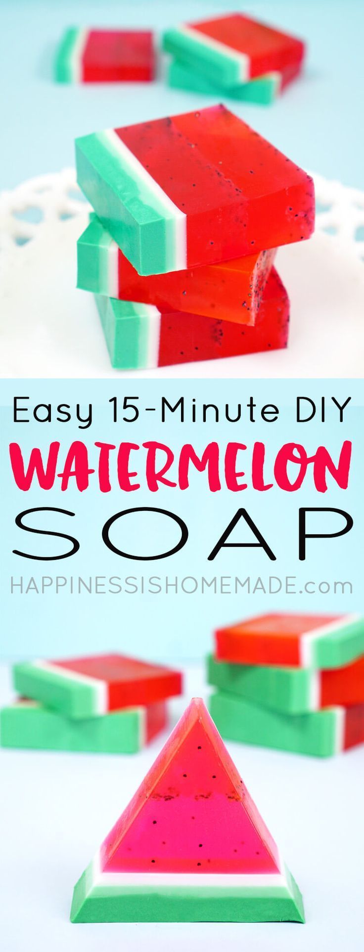 15-Minute DIY Watermelon Soap - 15-Minute DIY Watermelon Soap -   16 quick diy Crafts ideas