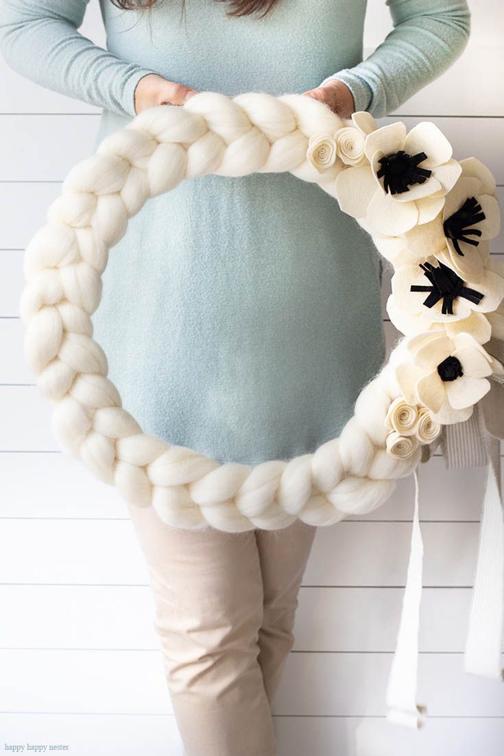 Quick and Easy Arm Knitted Wreath - Happy Happy Nester - Quick and Easy Arm Knitted Wreath - Happy Happy Nester -   16 quick diy Crafts ideas