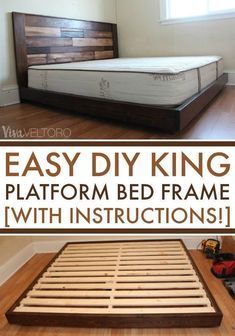Easy DIY Platform Bed (with Instructions!) - Easy DIY Platform Bed (with Instructions!) -   17 diy Bedroom bed ideas
