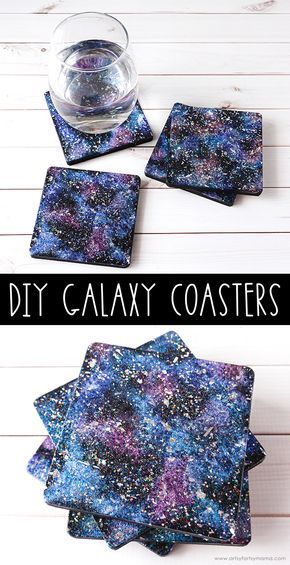 DIY Galaxy Coasters - DIY Galaxy Coasters -   17 diy Crafts painting ideas