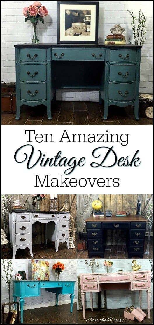 Ten amazing vintage desk makeovers. - Ten amazing vintage desk makeovers. -   17 diy Desk paint ideas