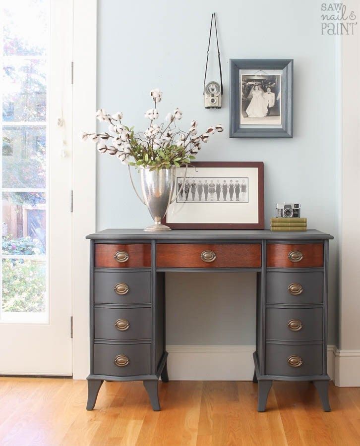 Vintage Desk Makeover with Fusion Mineral Paint - Saw Nail and Paint - Vintage Desk Makeover with Fusion Mineral Paint - Saw Nail and Paint -   17 diy Desk paint ideas