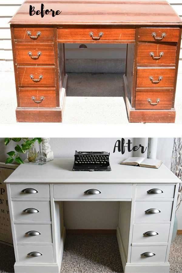 White Desk Restyle - Timeless Creations - White Desk Restyle - Timeless Creations -   17 diy Desk paint ideas