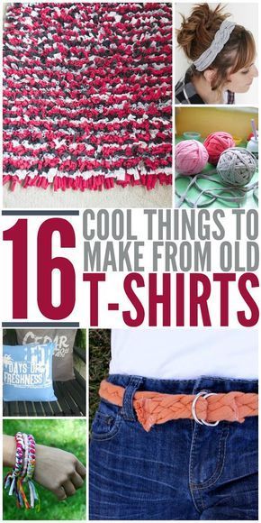 16 Cool Things to Make From Your Old T-Shirts - 16 Cool Things to Make From Your Old T-Shirts -   17 diy Fashion crafts ideas