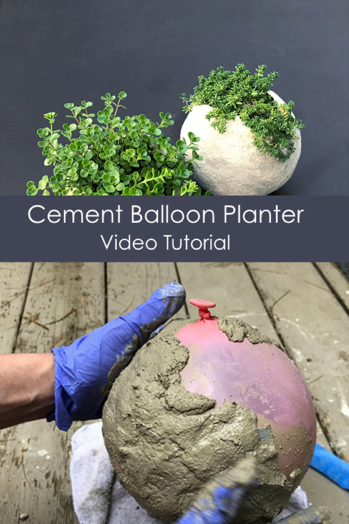 Easy Cement Balloon Planter - Easy Cement Balloon Planter -   17 diy Garden pot ideas
