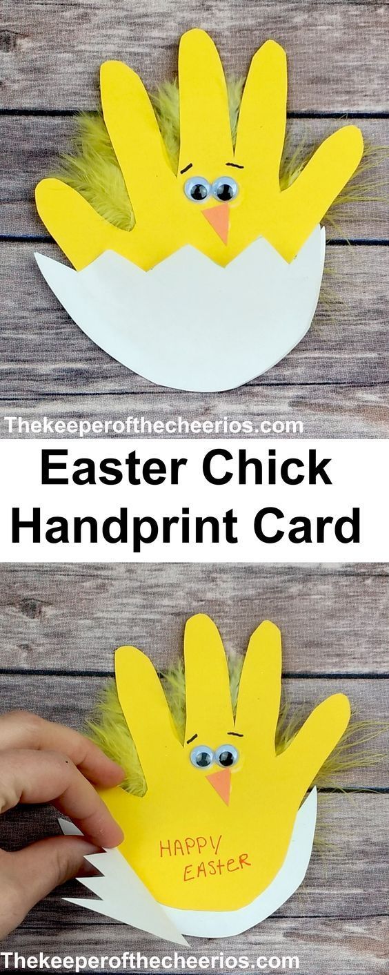 Easter chick handprint card - The Keeper of the Cheerios - Easter chick handprint card - The Keeper of the Cheerios -   17 diy Kids easy ideas
