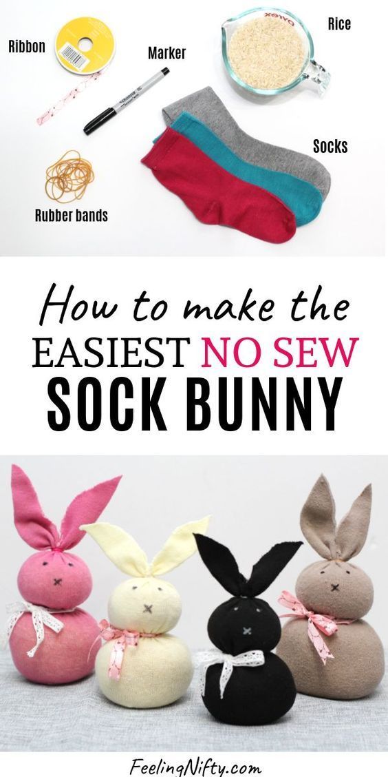 The Easiest Easter Bunny Craft using Unmatched Socks {No-Sew} - The Easiest Easter Bunny Craft using Unmatched Socks {No-Sew} -   17 diy Kids easy ideas