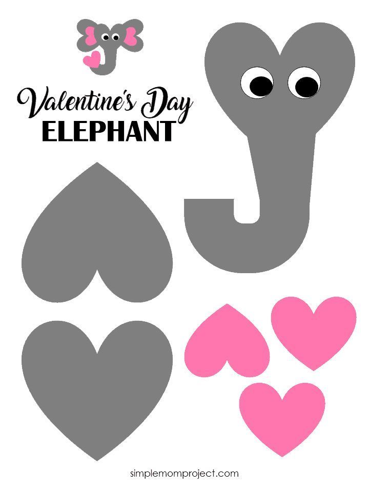 Easy and Cute Valentine's Day Elephant Paper Craft with FREE Printable Templates - Easy and Cute Valentine's Day Elephant Paper Craft with FREE Printable Templates -   17 diy Kids easy ideas