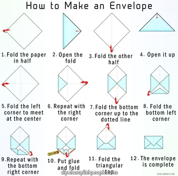Elegant Easy methods to Make your Personal Origami Envelope from Paper Cool2bKids - Elegant Easy methods to Make your Personal Origami Envelope from Paper Cool2bKids -   17 diy Paper folding ideas