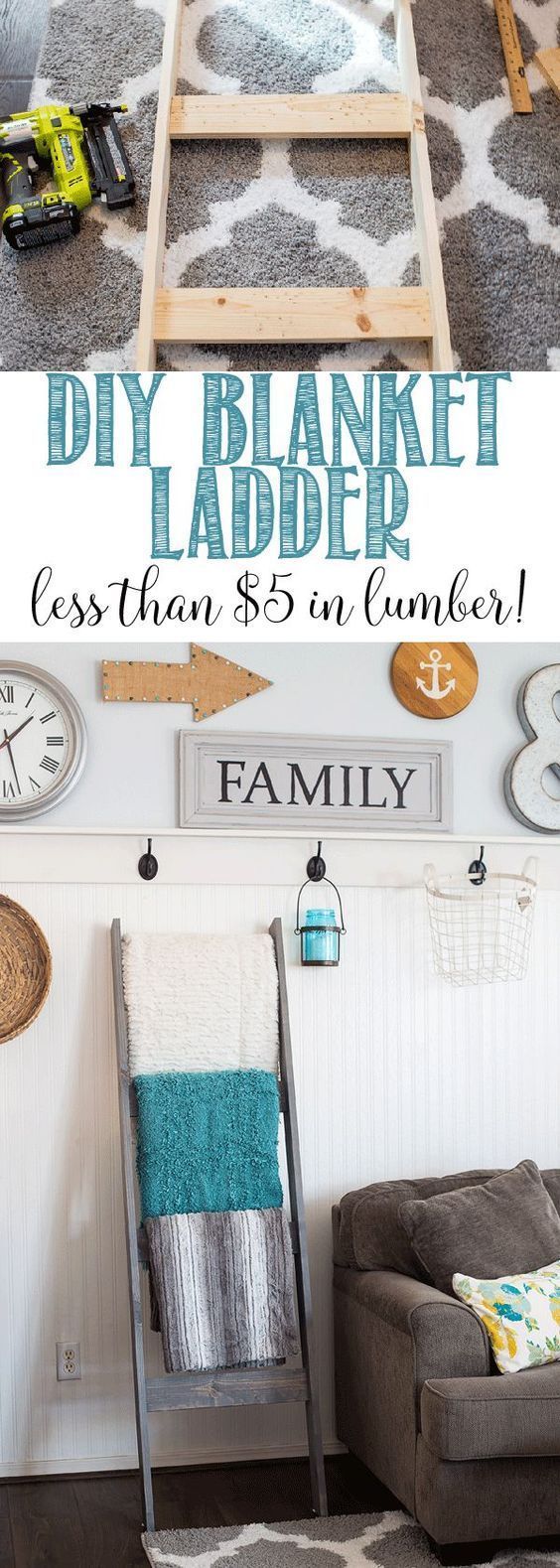 DIY Blanket Ladder for less than $5 in lumber!!!! - DIY Blanket Ladder for less than $5 in lumber!!!! -   17 diy Projects for college ideas