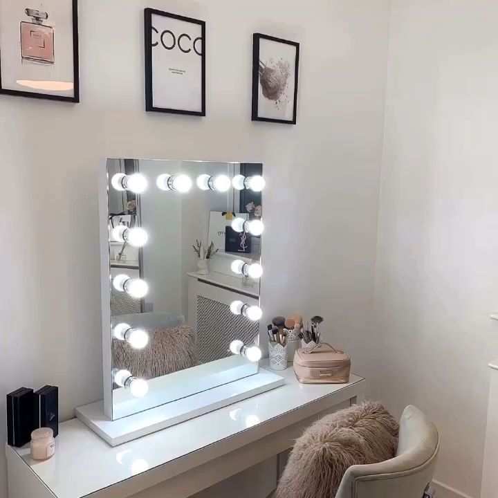 Alicia Hollywood Mirror | Illuminated Make Up Mirror With lights around it - Alicia Hollywood Mirror | Illuminated Make Up Mirror With lights around it -   18 diy Beauty room ideas