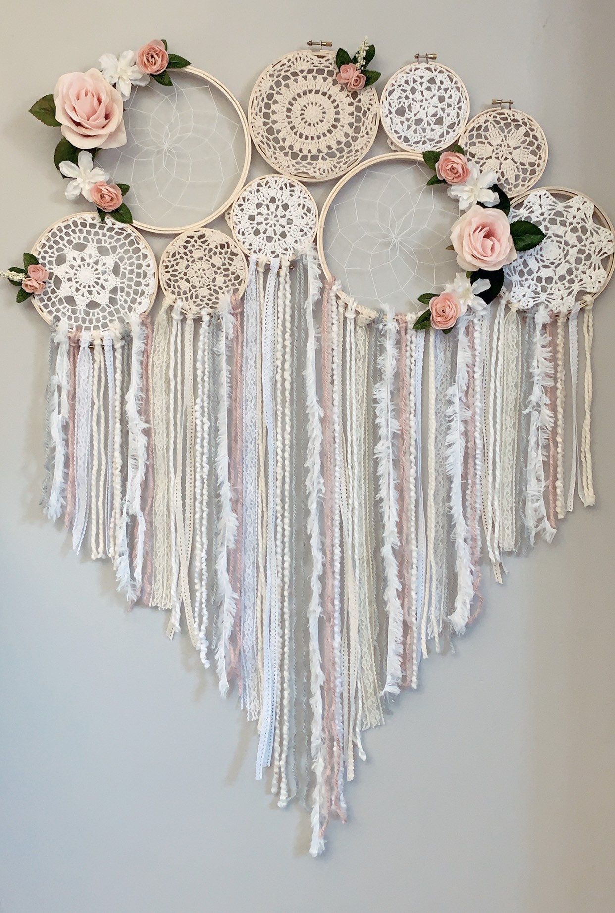 Floral dream catcher collage/mural - Floral dream catcher collage/mural -   18 diy Dream Catcher white ideas