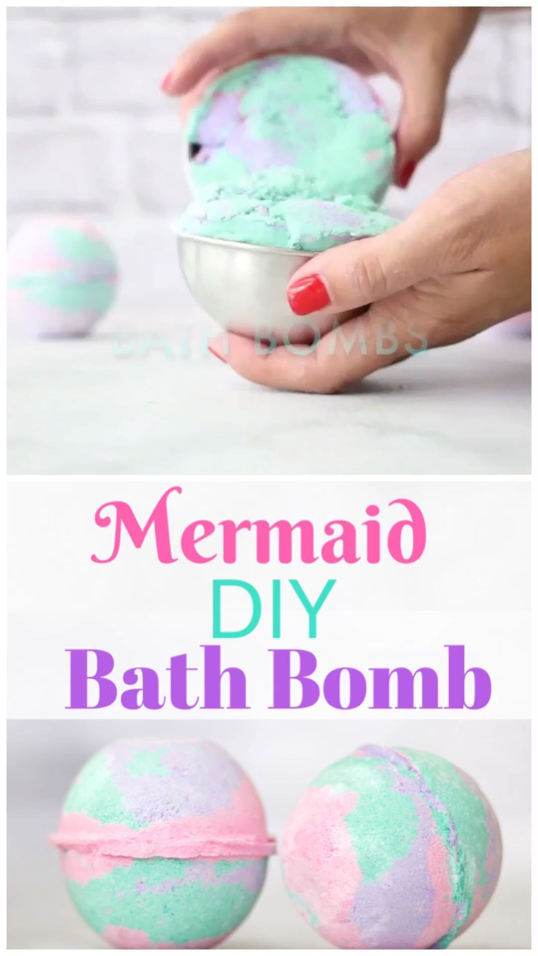 DIY Easy Mermaid Bath Bomb Tutorial - DIY Easy Mermaid Bath Bomb Tutorial -   18 diy Easy men ideas