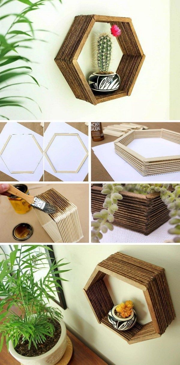 20+ Brilliant DIY Shelves for Your Home - For Creative Juice - 20+ Brilliant DIY Shelves for Your Home - For Creative Juice -   18 diy Shelves popsicle sticks ideas