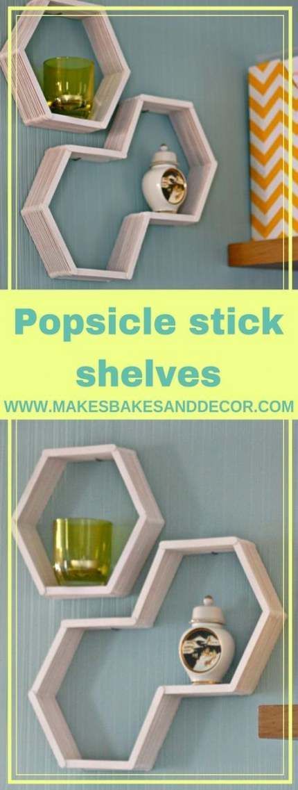 18 diy Shelves popsicle sticks ideas