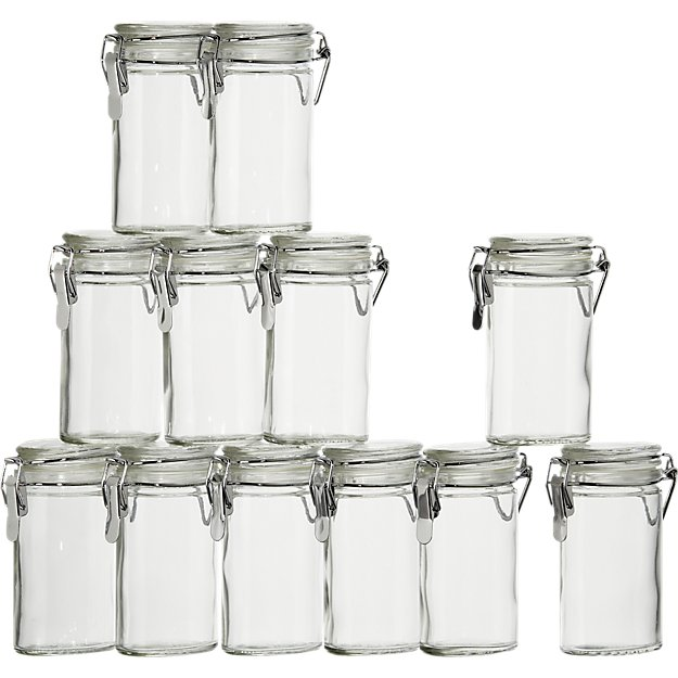 Mini Oval Spice-Herb Jars with Clamp Set of 12 + Reviews | Crate and Barrel - Mini Oval Spice-Herb Jars with Clamp Set of 12 + Reviews | Crate and Barrel -   18 diy Storage jars ideas