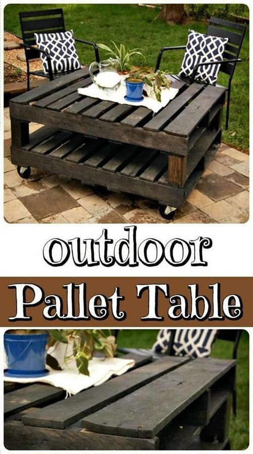 DIY Wood Pallet Outdoor Table - DIY Wood Pallet Outdoor Table -   18 diy Table outdoor ideas
