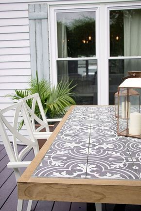 DIY Tile Tabletop - Seeking Lavendar Lane - DIY Tile Tabletop - Seeking Lavendar Lane -   18 diy Table outdoor ideas