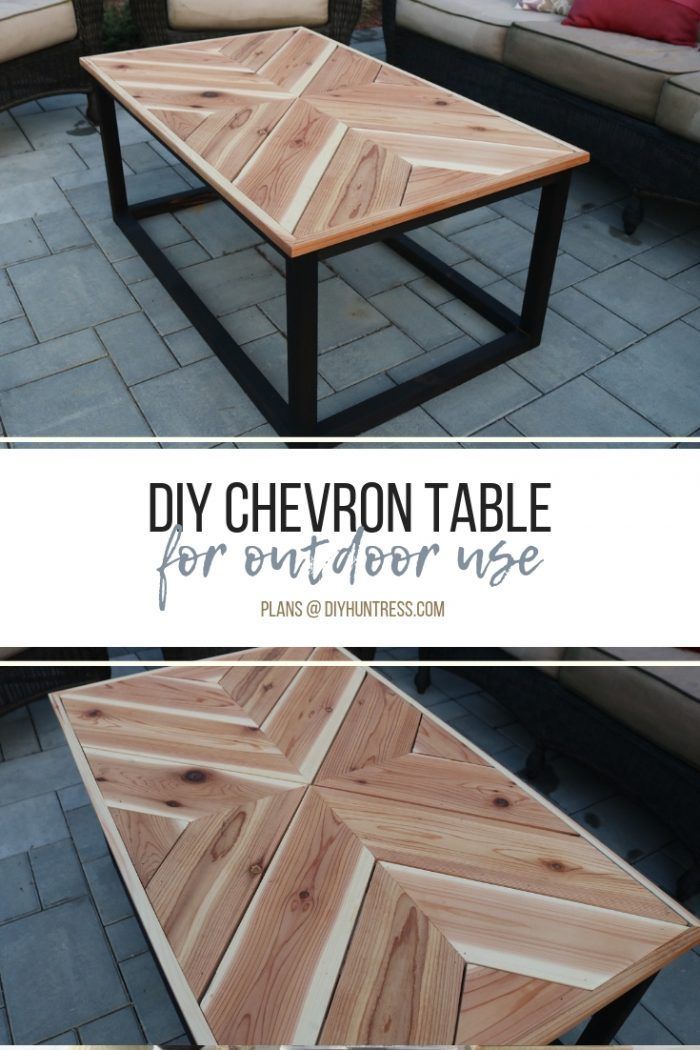 DIY Outdoor Chevron Coffee Table - DIY Huntress - DIY Outdoor Chevron Coffee Table - DIY Huntress -   18 diy Table outdoor ideas