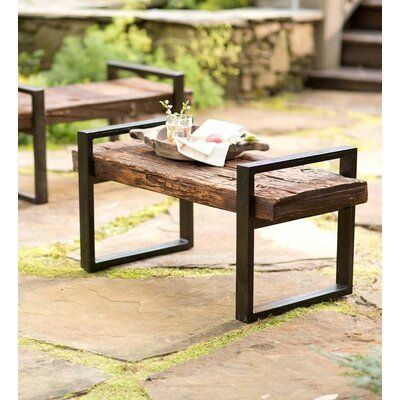 Reclaimed Wood and Iron Outdoor Garden Bench | Joss & Main - Reclaimed Wood and Iron Outdoor Garden Bench | Joss & Main -   18 diy Table outdoor ideas