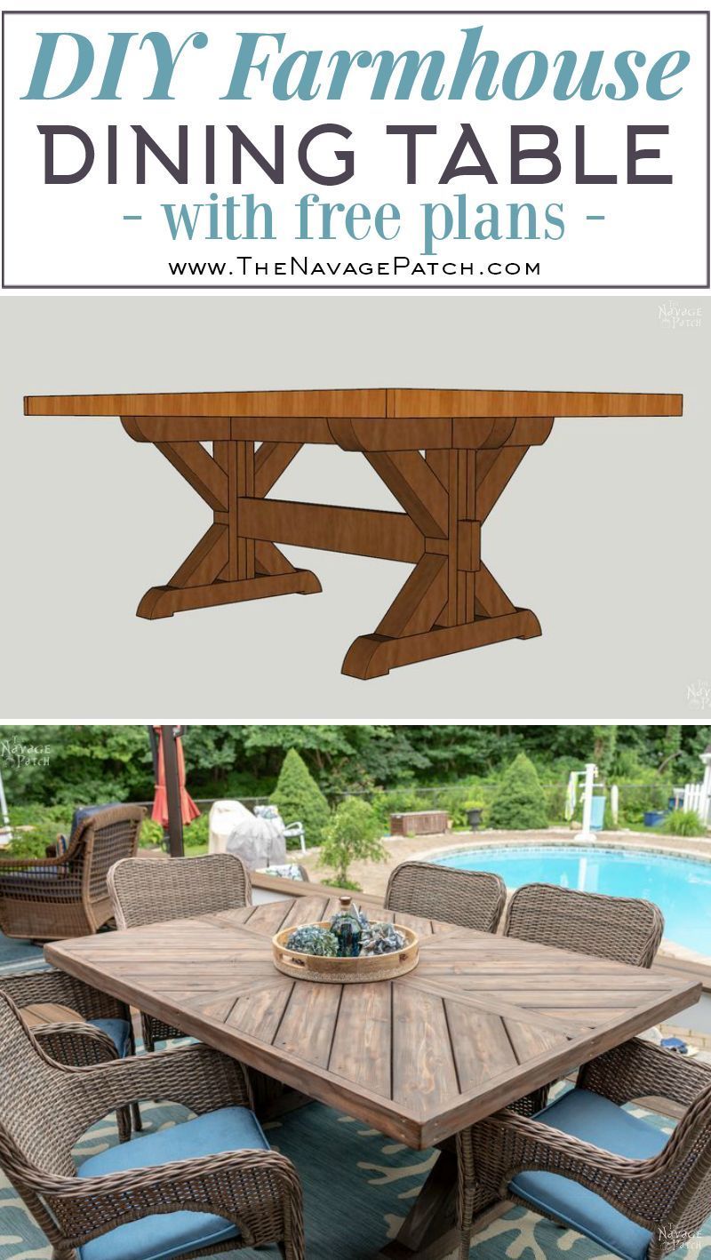 DIY Farmhouse Table / Trestle Table - The Navage Patch - DIY Farmhouse Table / Trestle Table - The Navage Patch -   18 diy Table outdoor ideas